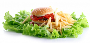 دانلود عکس با کیفیت همبرگر با سیب زمینی سرخ شده